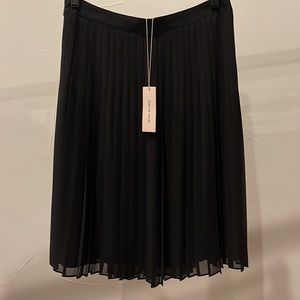 NWT Rebecca Taylor Georgia Skirt Size 6 Black Accordion Pleated